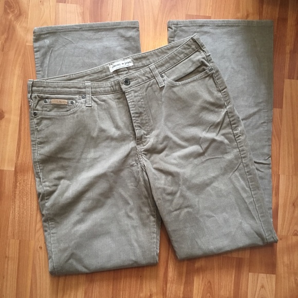 Tommy Hilfiger Beige Tan Corduroy Flare Pant Sz 32 - Picture 2 of 11
